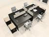 Four Persons Modern Office Divider Workstation Desk Set, #CH-AMB-FP38