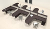 Six Person L Shaped Modern Divider Office Workstation Desk Set, #CH-AMB-SP12