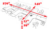 Six Person L Shaped Modern Divider Office Workstation Desk Set, #CH-AMB-SP12