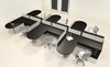 Six Person L Shaped Modern Divider Office Workstation Desk Set, #CH-AMB-SP28