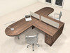 Two Person L Shaped Modern Divider Office Workstation Desk Set, #CH-AMB-SP19