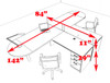 Two Person L Shaped Modern Divider Office Workstation Desk Set, #CH-AMB-SP20