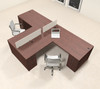 Two Person L Shaped Modern Divider Office Workstation Desk Set, #CH-AMB-SP31