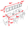 Two Person Modern Divider Office Workstation Desk Set, #CH-AMB-SP102