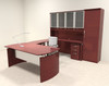 6pc Modern Contemporary U Shape Executive Office Desk Set, #RO-NAP-U11