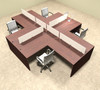 Four Person L Shaped Divider Office Workstation Desk Set, #OT-SUL-FP30