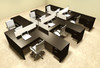 Six Person L Shaped Divider Office Workstation Desk Set, #OT-SUL-FP48