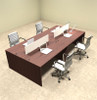 Four Person Modern Divider Office Workstation Desk Set, #OT-SUL-FP6