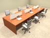 Six Person Modern Divider Office Workstation Desk Set, #OT-SUL-FP9