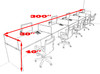 Five Person Divider Modern Office Workstation Desk Set, #OT-SUL-SP15