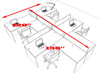 Four Person L Shaped Divider Office Workstation Desk Set, #OT-SUL-SP46