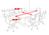 Modern Contemporary Boat Shaped 8' Feet Conference Table, #MT-STE-C5