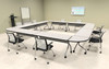 8pcs Square Shape Training / Conference Table Set, #MT-SYN-LT14