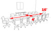 Modern Racetrack 16' Feet Conference Table, #OF-CON-C114