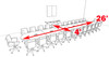 Modern Racetrack 26' Feet Conference Table, #OF-CON-C119