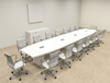 Modern Boat Shaped 18' Feet Conference Table, #OF-CON-C126