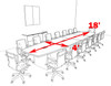 Modern Boat Shaped 18' Feet Conference Table, #OF-CON-C126