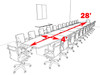 Modern Boat Shaped 28' Feet Conference Table, #OF-CON-C131