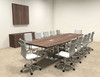 Modern Boat Shaped Steel Leg 12' Feet Conference Table, #OF-CON-CM23