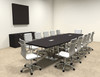 Modern Boat Shaped Steel Leg 12' Feet Conference Table, #OF-CON-CM24