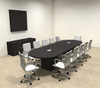 Modern Racetrack Cube Leg 12' Feet Conference Table, #OF-CON-CQ10