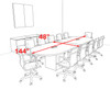 Modern Racetrack Cube Leg 12' Feet Conference Table, #OF-CON-CQ10