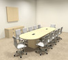 Modern Racetrack Cube Leg 12' Feet Conference Table, #OF-CON-CQ11