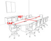 Modern Racetrack Cube Leg 12' Feet Conference Table, #OF-CON-CQ14