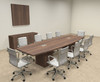 Modern Boat Shaped Cube Leg 12' Feet Conference Table, #OF-CON-CQ23