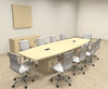 Modern Boat Shaped Cube Leg 12' Feet Conference Table, #OF-CON-CQ25