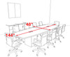 Modern Boat Shaped Cube Leg 12' Feet Conference Table, #OF-CON-CQ27