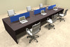 Six Person Modern Blue Divider Office Workstation Desk Set, #OT-SUL-FPB11