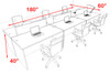 Six Person Modern Blue Divider Office Workstation Desk Set, #OT-SUL-FPB11