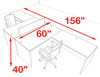 Two Person Blue Divider Office Workstation Desk Set, #OT-SUL-FPB25