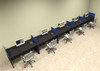 Five Person Blue Divider Office Workstation Desk Set, #OT-SUL-SPB16