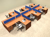 Six Person Blue Divider Office Workstation Desk Set, #OT-SUL-SPB61