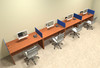 Four Person Blue Divider Office Workstation Desk Set, #OT-SUL-SPB9