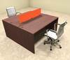 Two Person Orange Divider Office Workstation Desk Set, #OT-SUL-FPO2