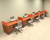 Five Person Orange Divider Office Workstation Desk Set, #OT-SUL-SPO33
