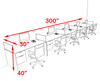 Five Person Orange Divider Office Workstation Desk Set, #OT-SUL-SPO36
