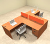 Two Person Orange Divider Office Workstation Desk Set, #OT-SUL-SPO53