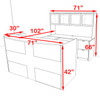 5pc U Shaped Modern Acrylic Panel Office Reception Desk, #OT-SUL-R17