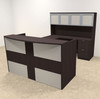 5pc U Shaped Modern Acrylic Panel Office Reception Desk, #OT-SUL-R19