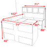 5pc U Shaped Modern Acrylic Panel Office Reception Desk, #OT-SUL-RM41