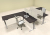 Two Persons L Shaped Power Adjustable Divider Workstation, #OF-CON-HP30