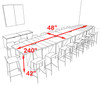 Boat Shape Counter Height 18' Feet Conference Table, #OF-CON-CT26