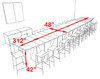 Boat Shape Counter Height 22' Feet Conference Table, #OF-CON-CT43