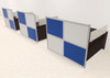 Three Person Workstation w/Acrylic Aluminum Privacy Panel, #OT-SUL-HPB11