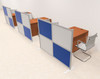 Three Person Workstation w/Acrylic Aluminum Privacy Panel, #OT-SUL-HPB21