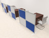 Three Person Workstation w/Acrylic Aluminum Privacy Panel, #OT-SUL-HPB22